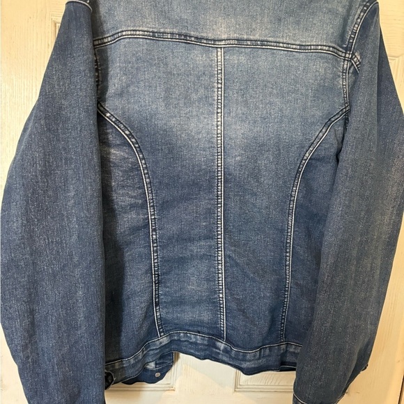 DKin NWOT Sturdy Denim Jacket With Silver Beading on Shoulders - Picture 2 of 8